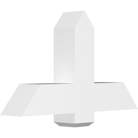 Ekena Millwork Eugene Architectural Grade PVC Gable Bracket, 36"W x 21"H x 6"D x 6"F, 14/12 Pitch GBP036X21X0606EUG00